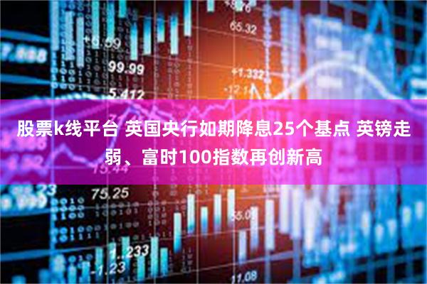 股票k线平台 英国央行如期降息25个基点 英镑走弱、富时100指数再创新高